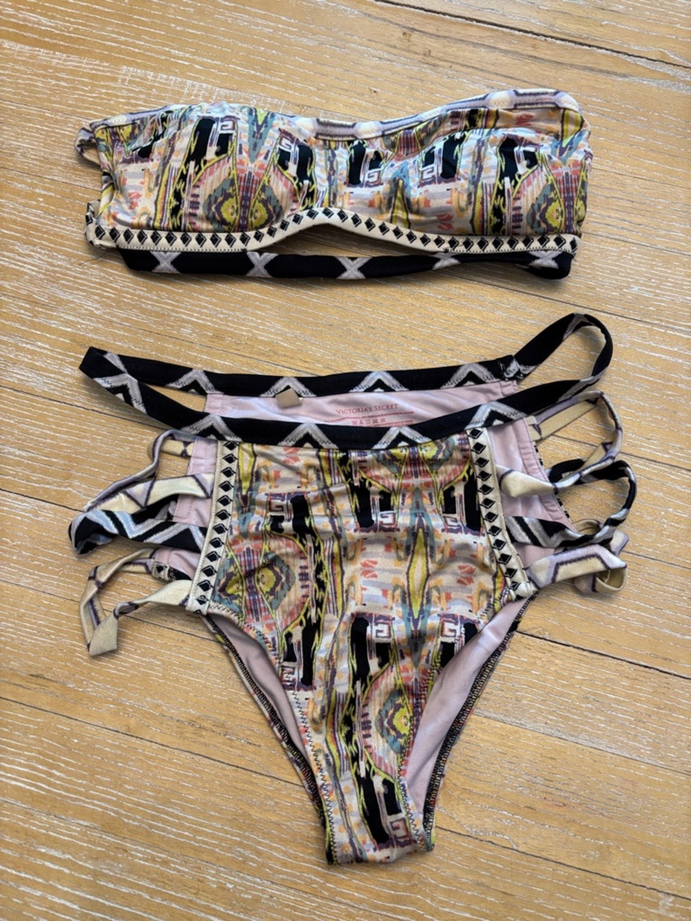 Victoria's Secret Multicolor Patterned Strap Bikini Set